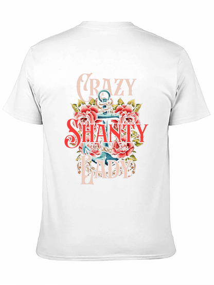 Crazy Shanty Lady T-Shirt: Anchor & Rose Design