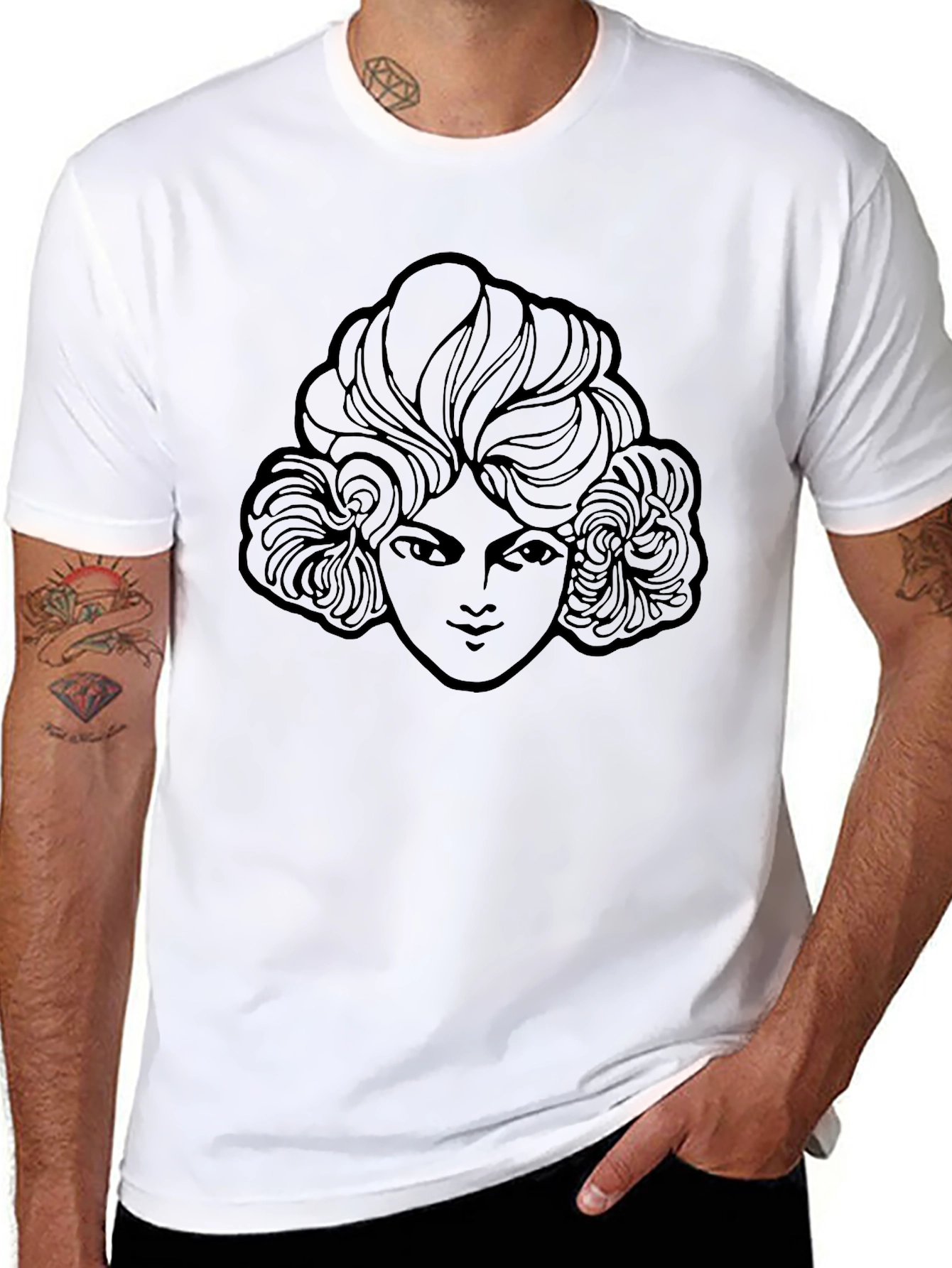 Woman Graphic Print Black T-Shirt