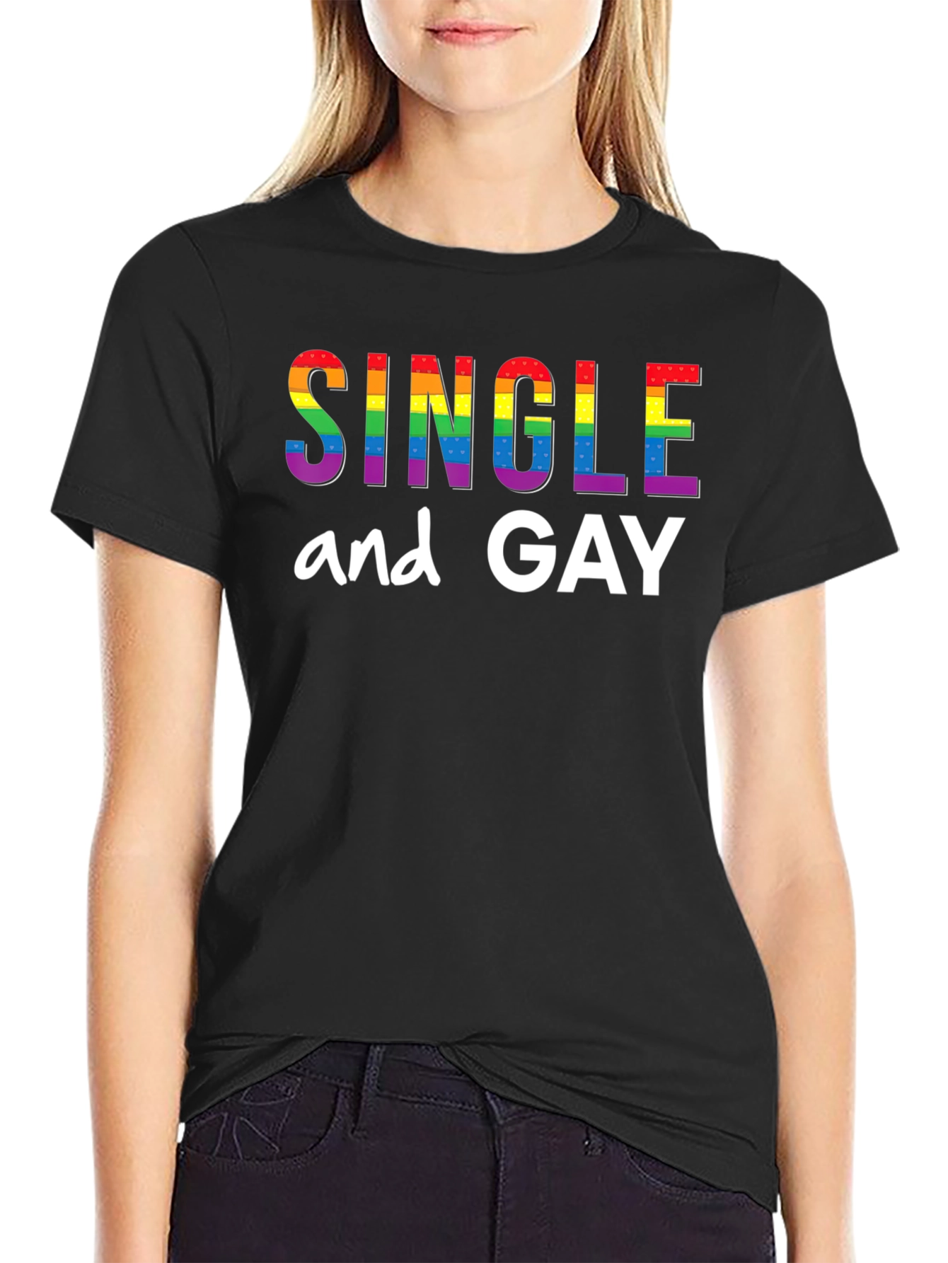 Single and Gay Pride Rainbow T-Shirt
