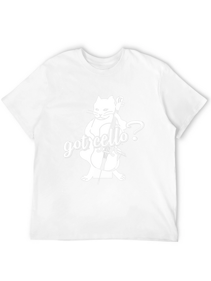 Got Cello? Black T-Shirt with Cat Design