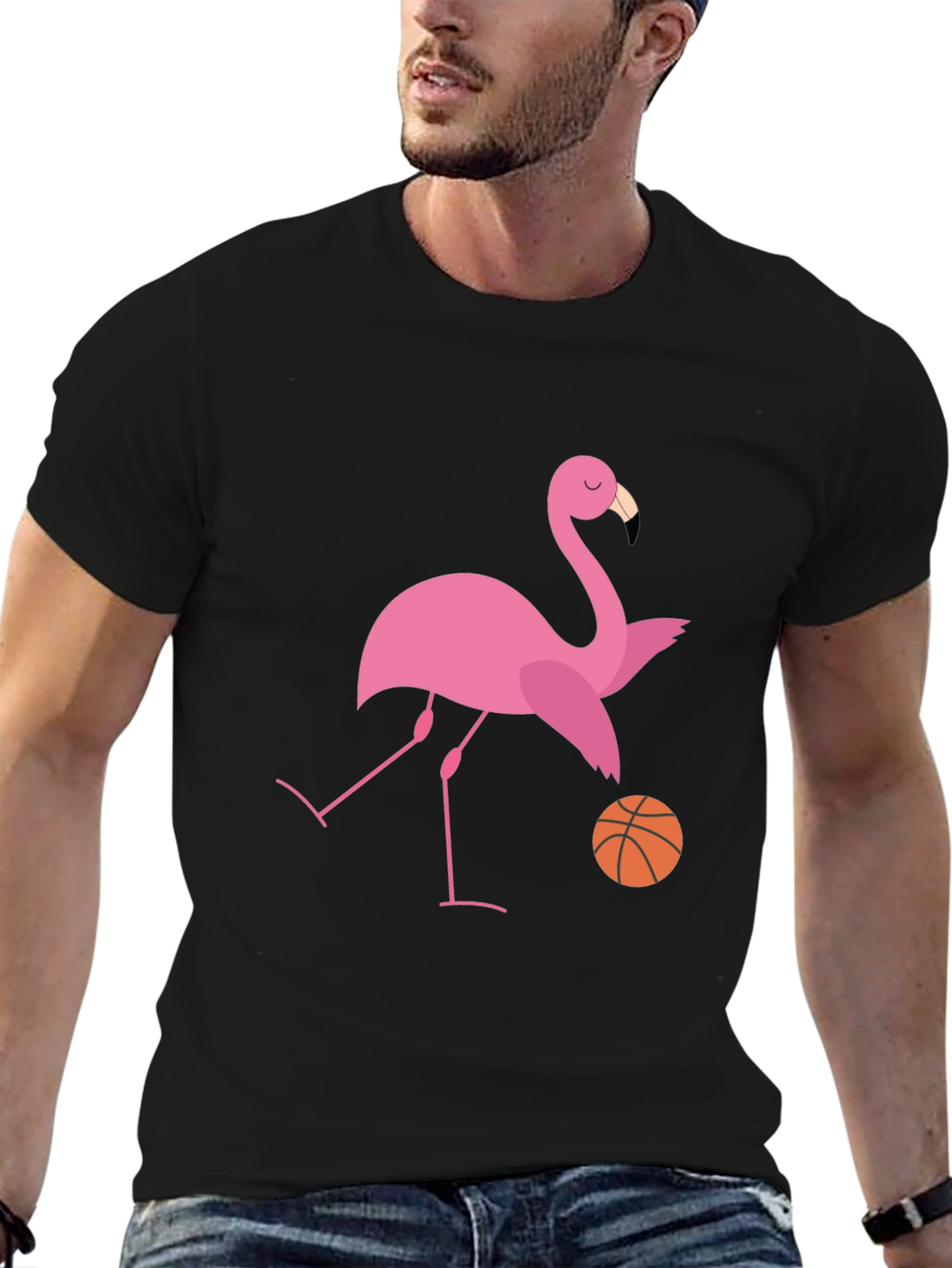 Flamingo Basketball Graphic T-Shirt