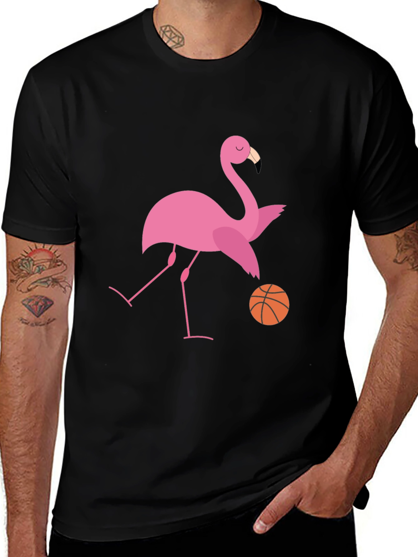 Flamingo Basketball Graphic T-Shirt