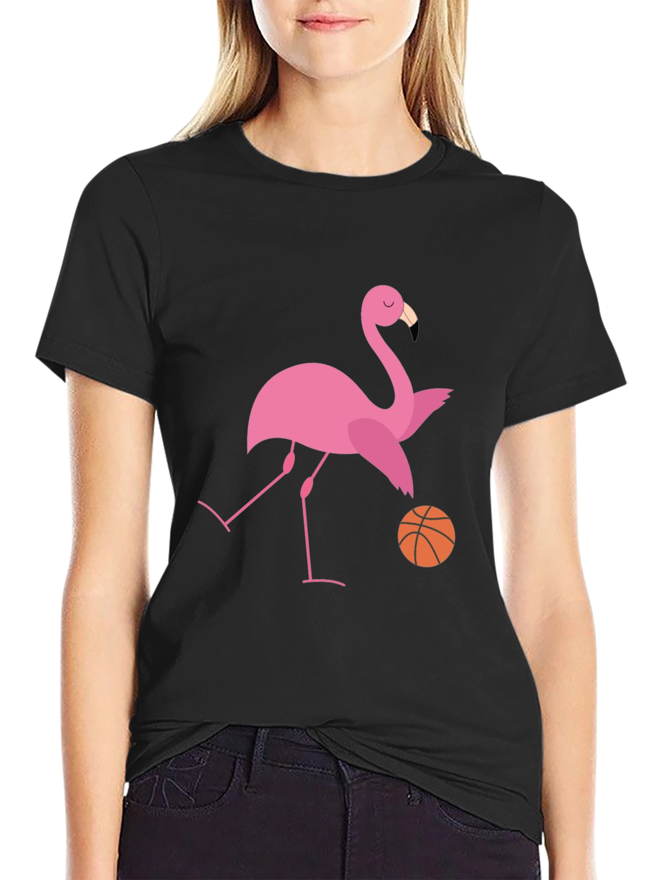 Flamingo Basketball Graphic T-Shirt