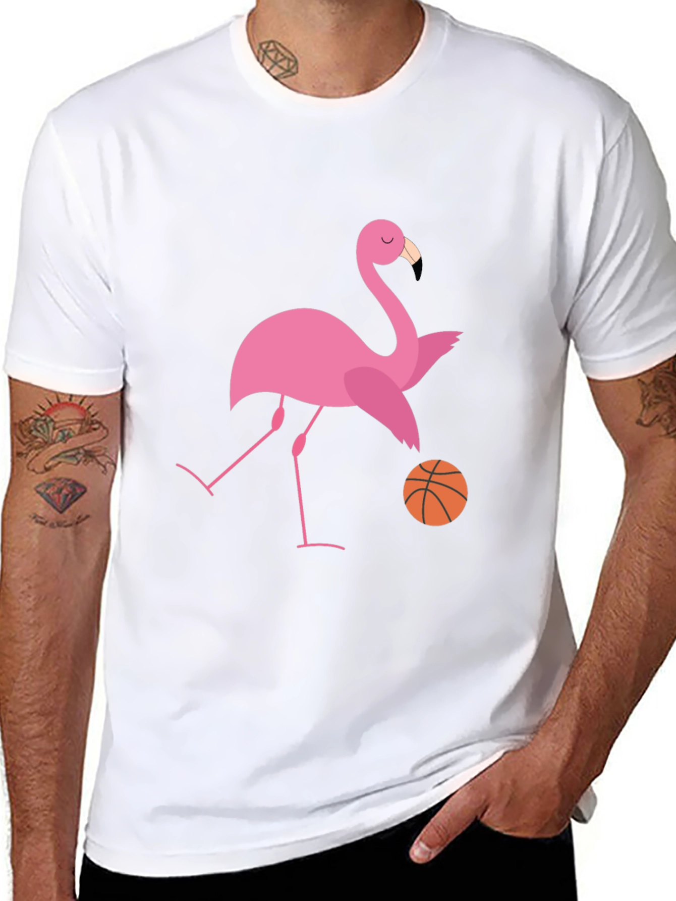 Flamingo Basketball Graphic T-Shirt