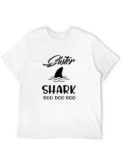 Sister Shark Doo Doo Doo Funny Graphic Tee