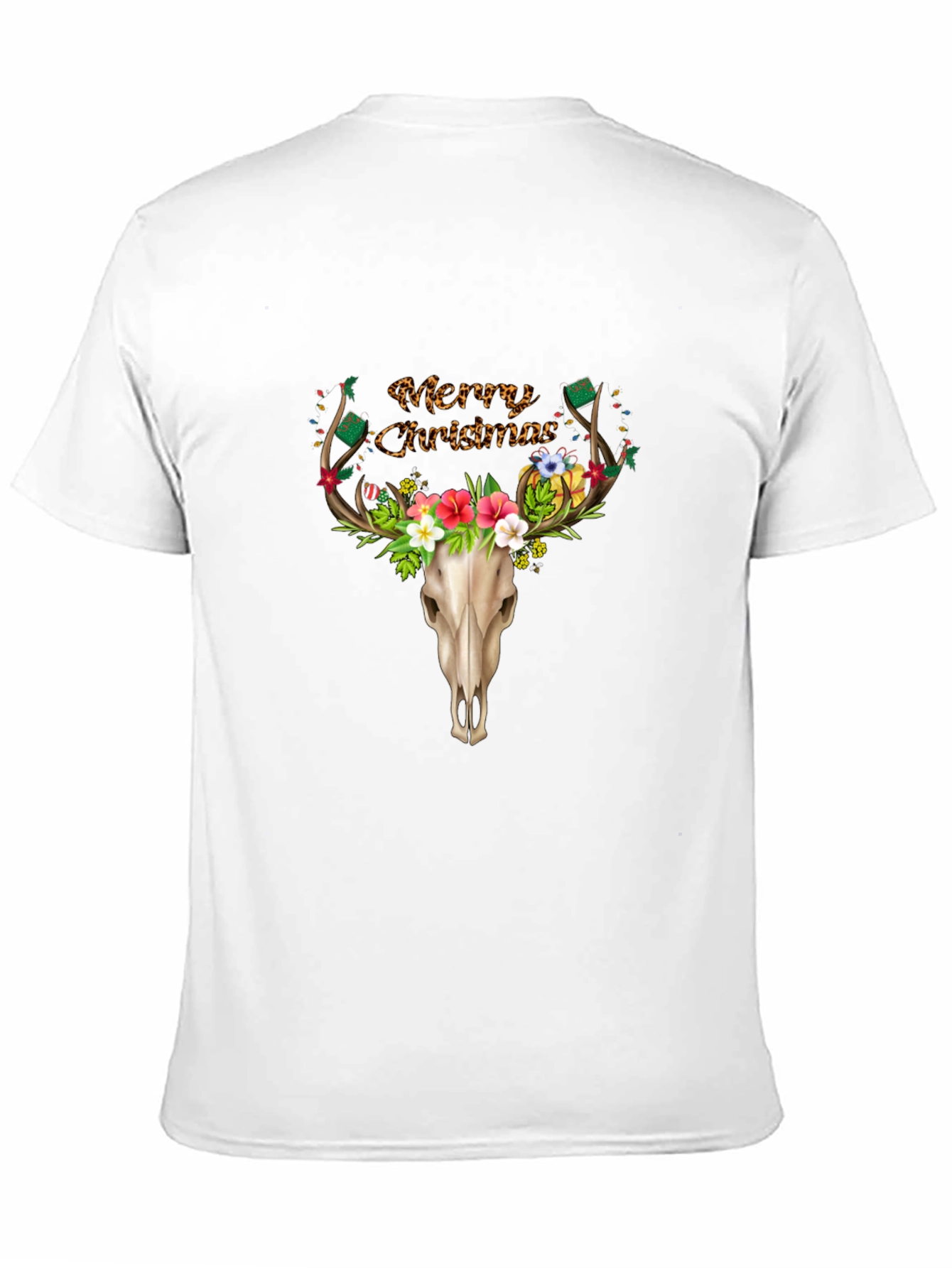 Merry Christmas Deer Skull T-Shirt