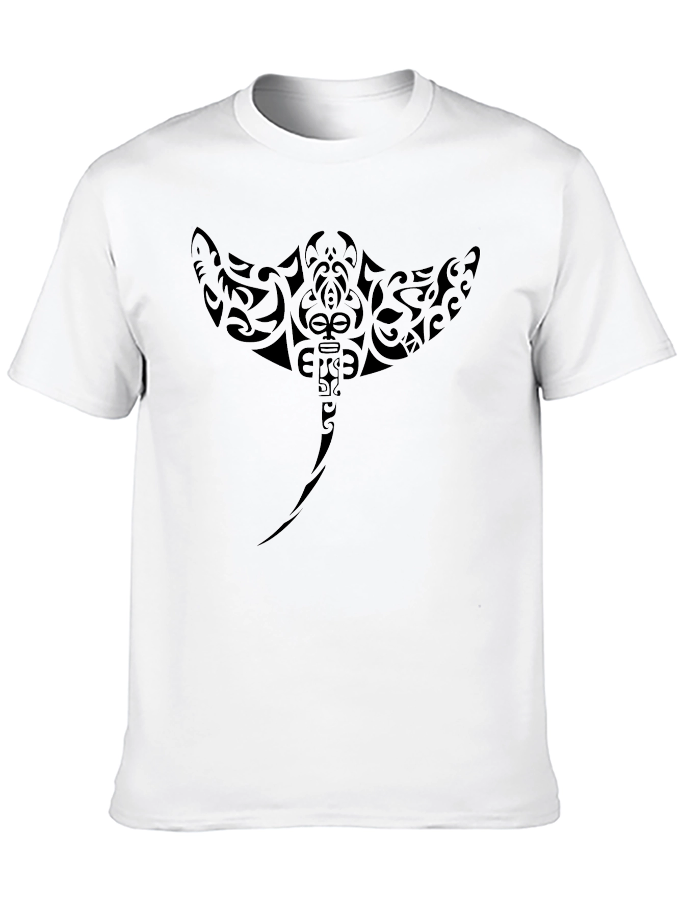 Tribal Stingray Graphic Tee - Black