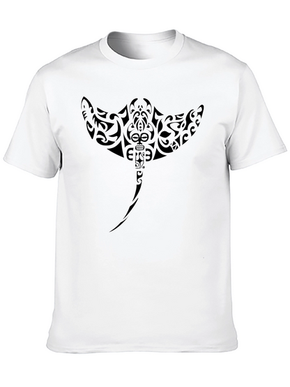 Tribal Stingray Graphic Tee - Black