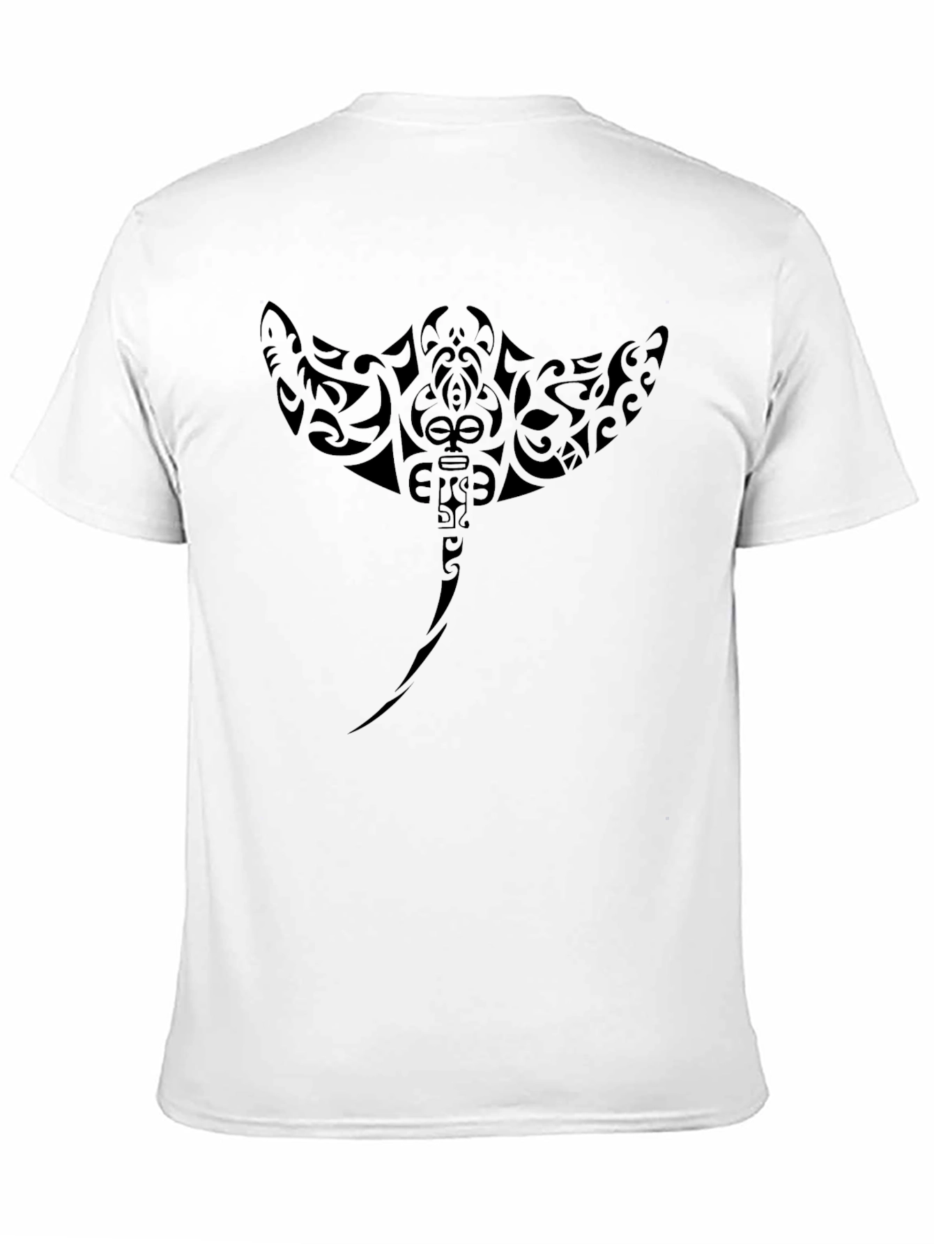 Tribal Stingray Graphic Tee - Black