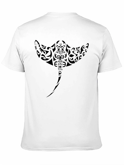 Tribal Stingray Graphic Tee - Black