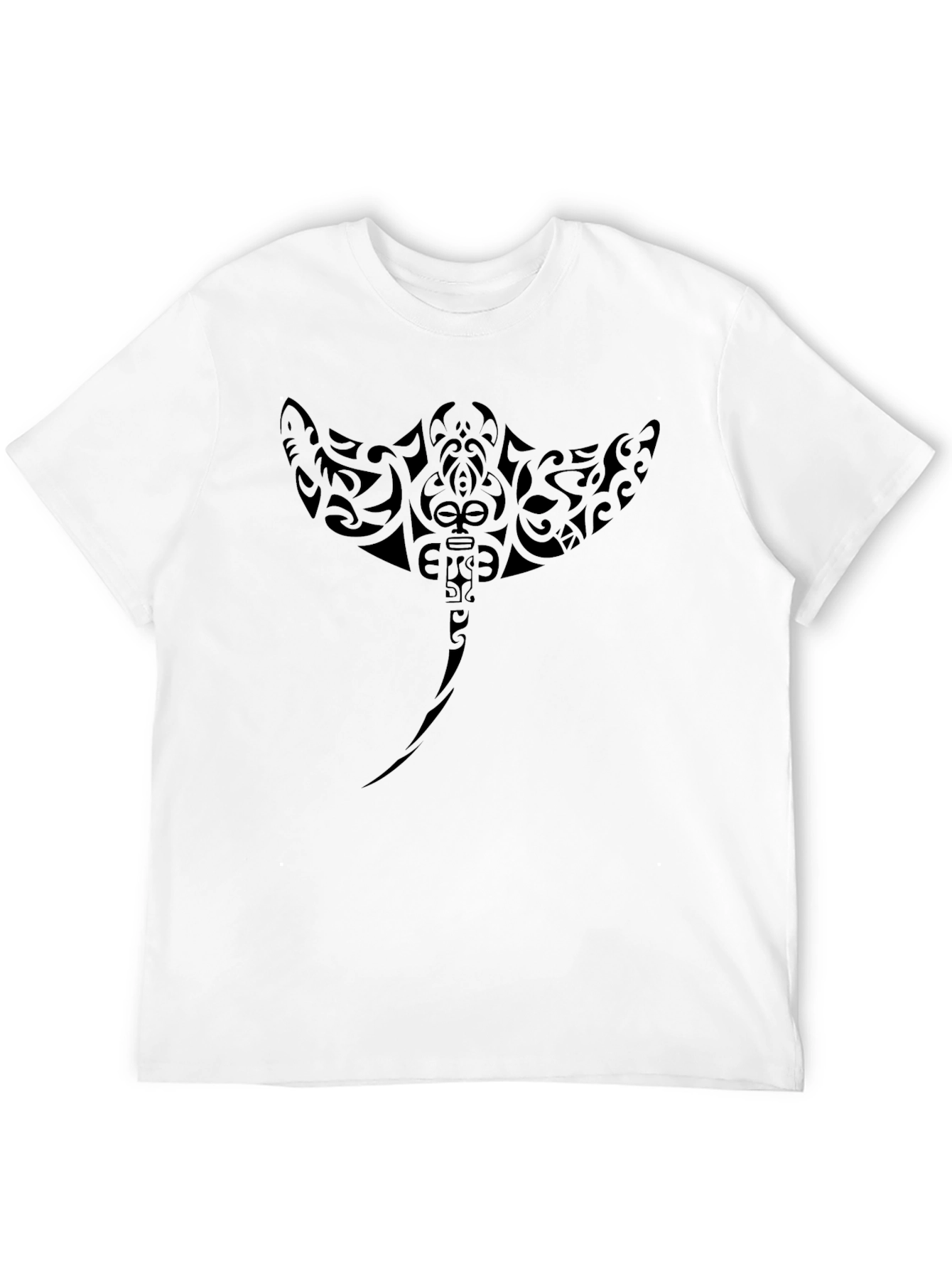 Tribal Stingray Graphic Tee - Black
