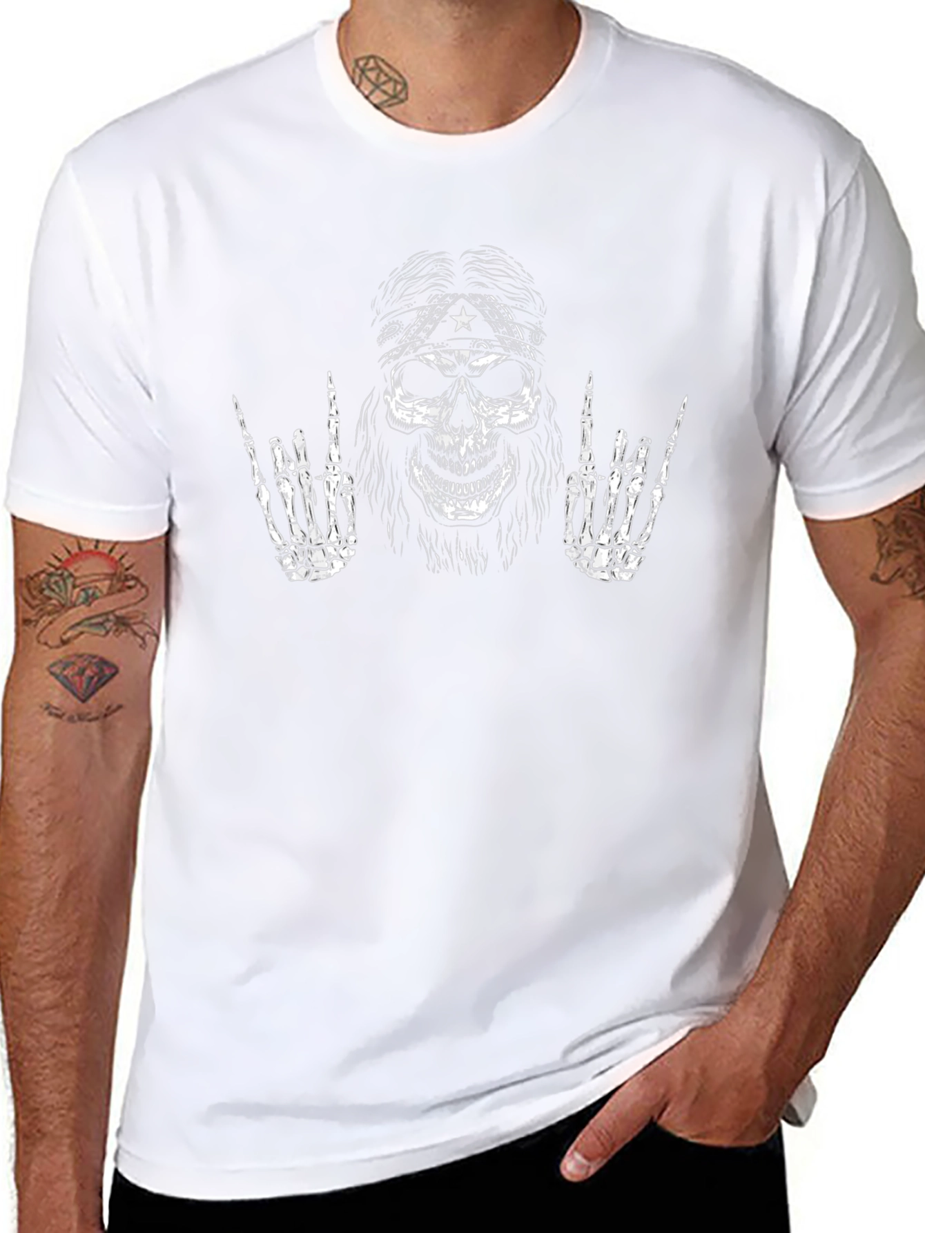 Rock n Roll Skeleton T-Shirt - Black