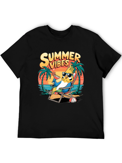 Summer Vibes Parrot Graphic T-Shirt