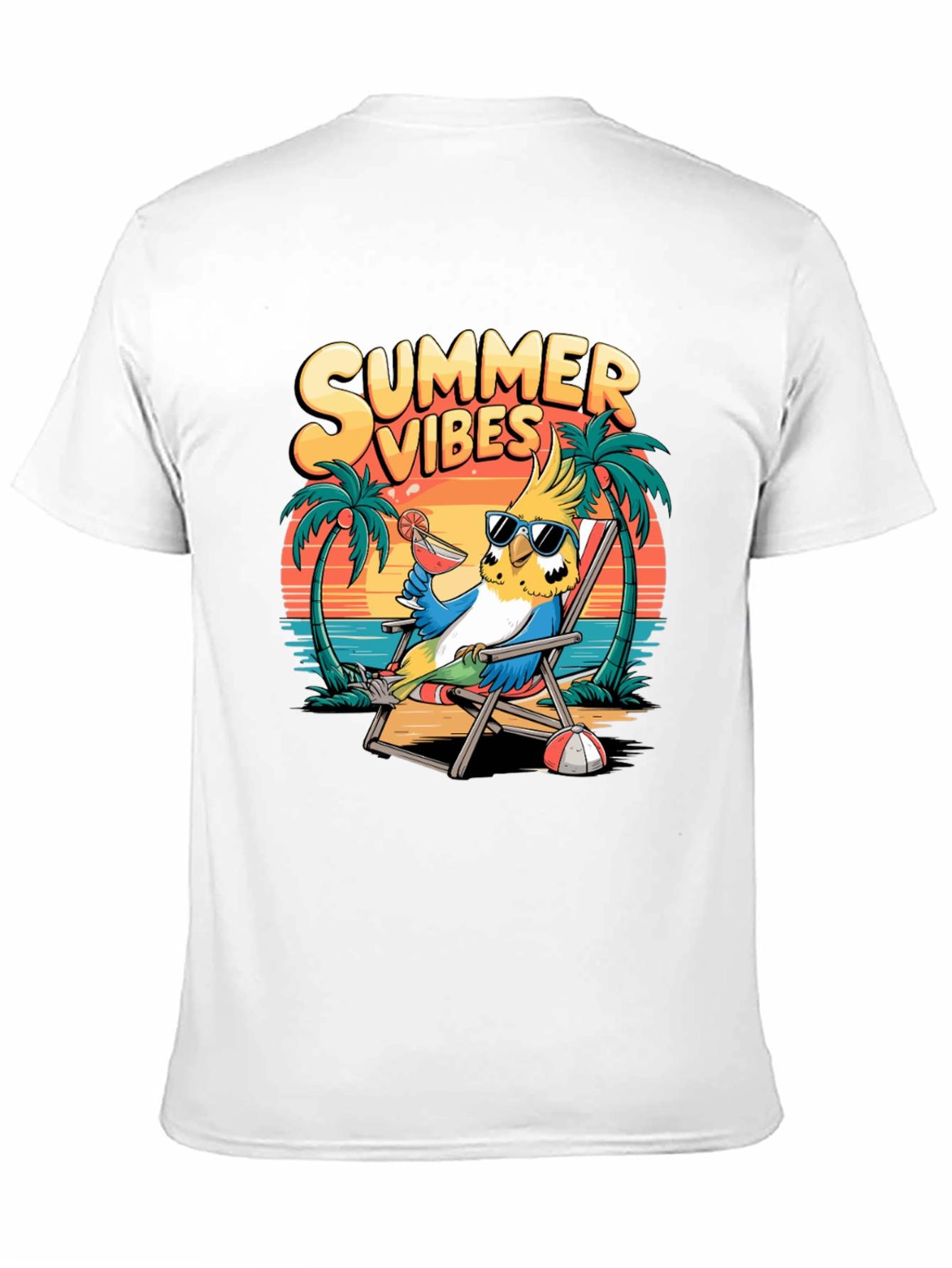 Summer Vibes Parrot Graphic T-Shirt