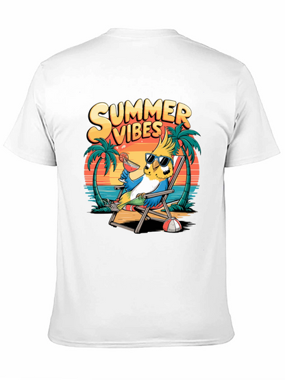 Summer Vibes Parrot Graphic T-Shirt
