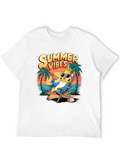 Summer Vibes Parrot Graphic T-Shirt