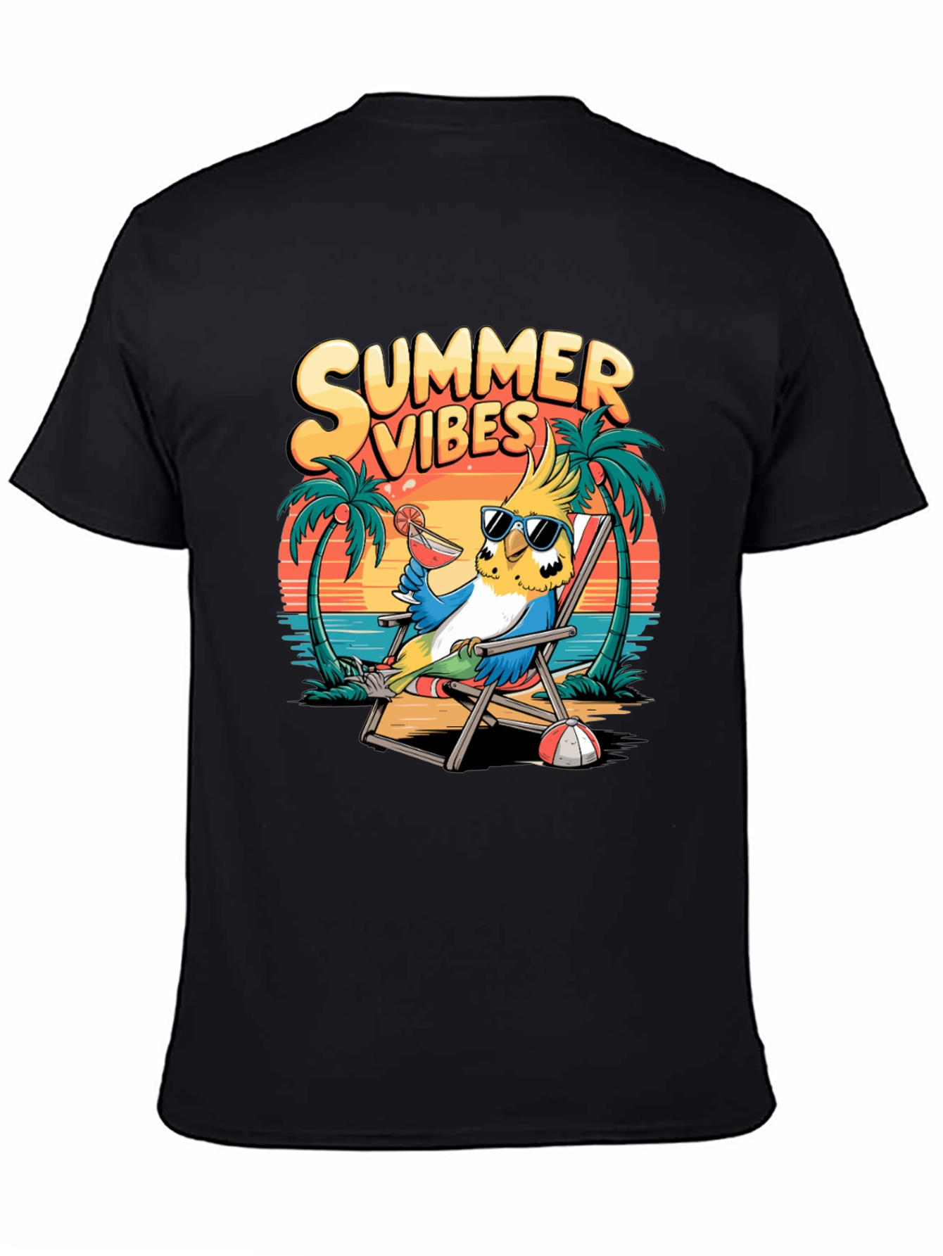 Summer Vibes Parrot Graphic T-Shirt
