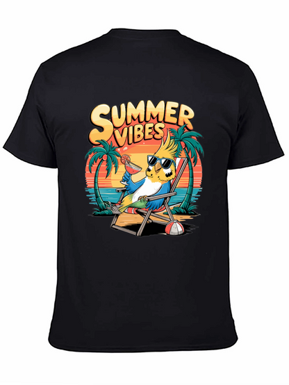 Summer Vibes Parrot Graphic T-Shirt