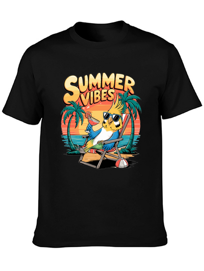 Summer Vibes Parrot Graphic T-Shirt