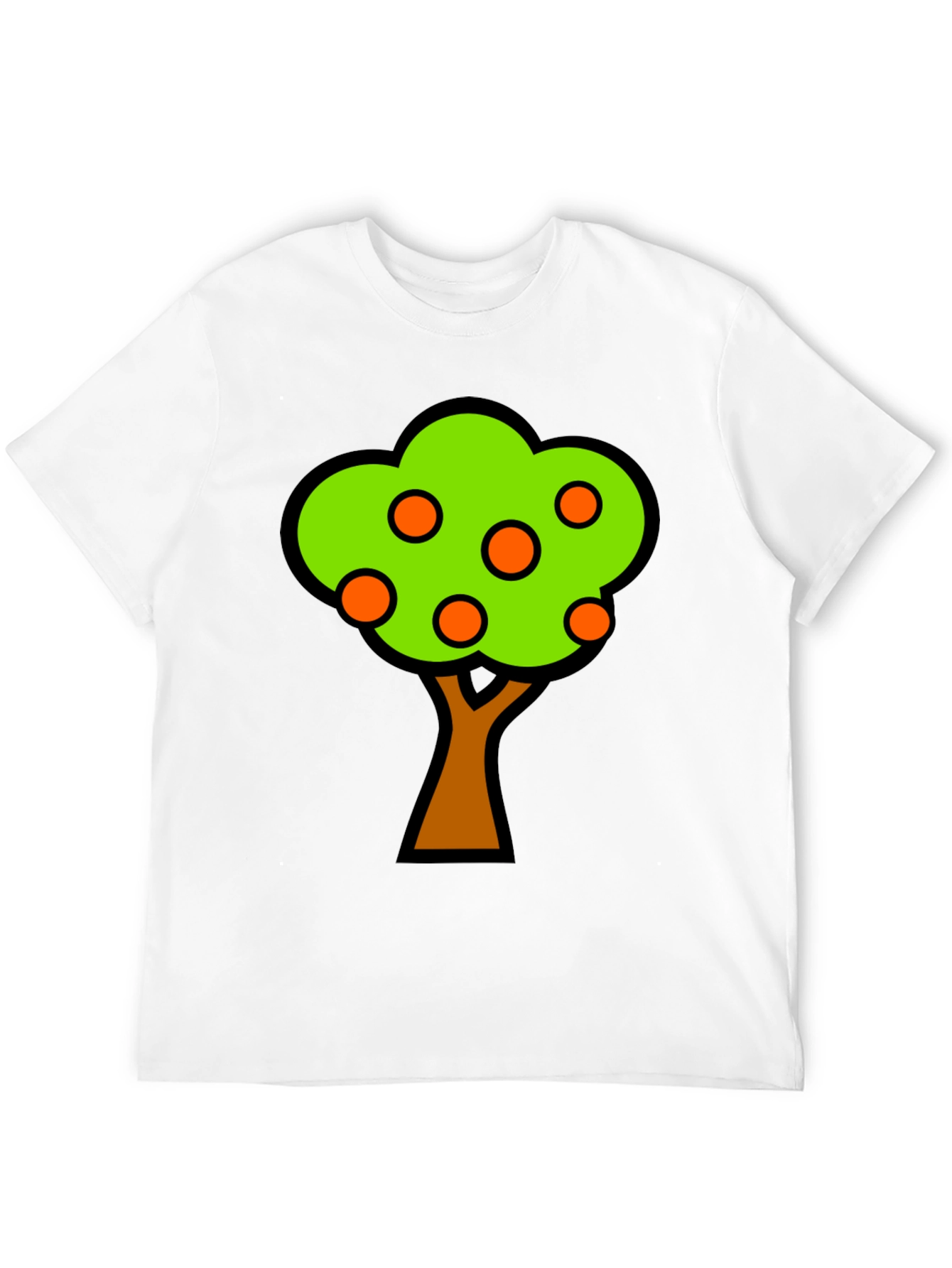 Orange Tree Graphic Tee - Black Cotton T-Shirt