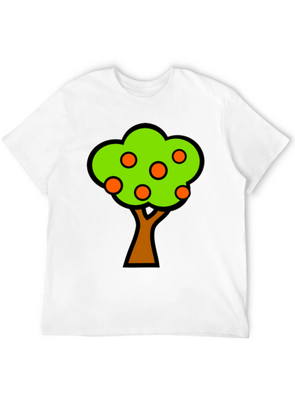 Orange Tree Graphic Tee - Black Cotton T-Shirt