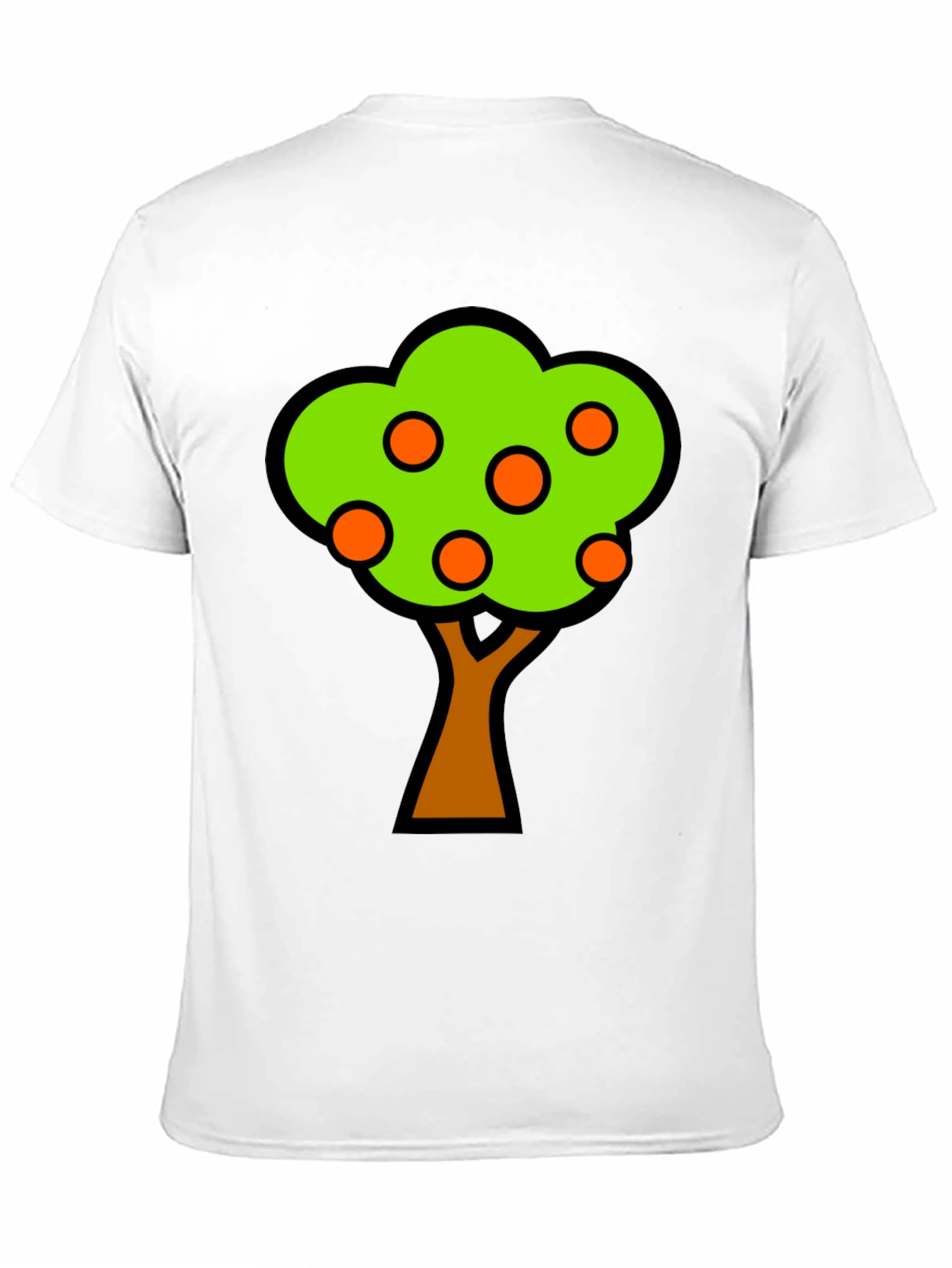 Orange Tree Graphic Tee - Black Cotton T-Shirt