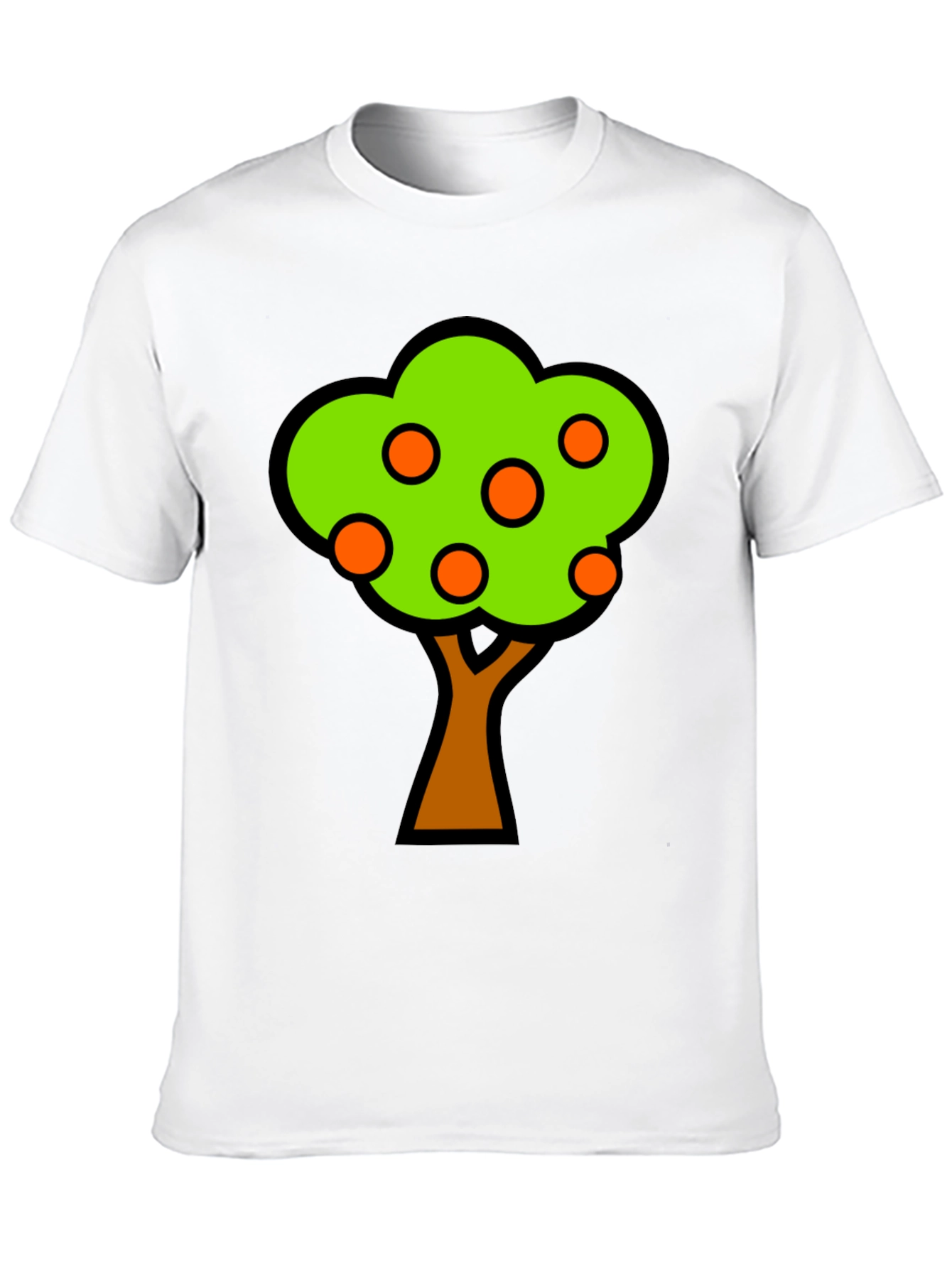 Orange Tree Graphic Tee - Black Cotton T-Shirt
