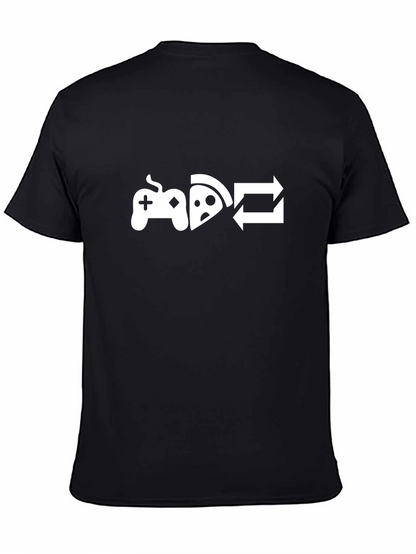Game Pizza Repeat T-Shirt - Gamers Lifestyle Tee