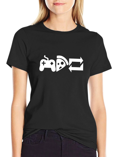 Game Pizza Repeat T-Shirt - Gamers Lifestyle Tee