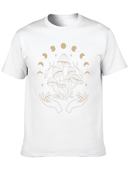 Mystical Mushroom Moon Phase Graphic Tee