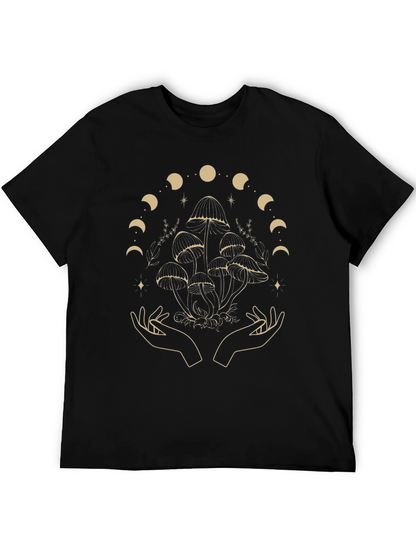 Mystical Mushroom Moon Phase Graphic Tee