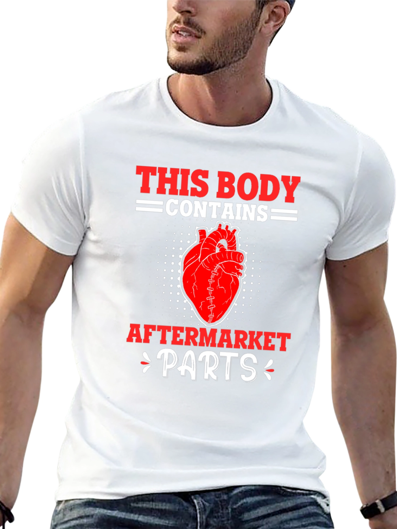 Funny Aftermarket Parts Heart Graphic T-Shirt