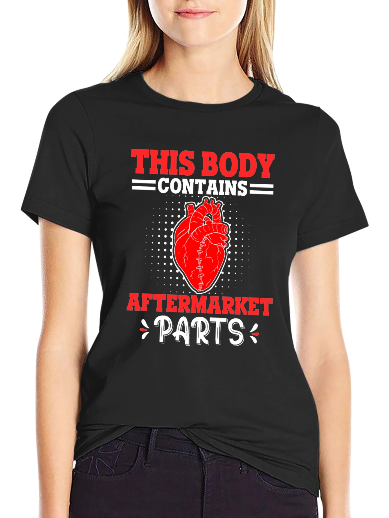 Funny Aftermarket Parts Heart Graphic T-Shirt