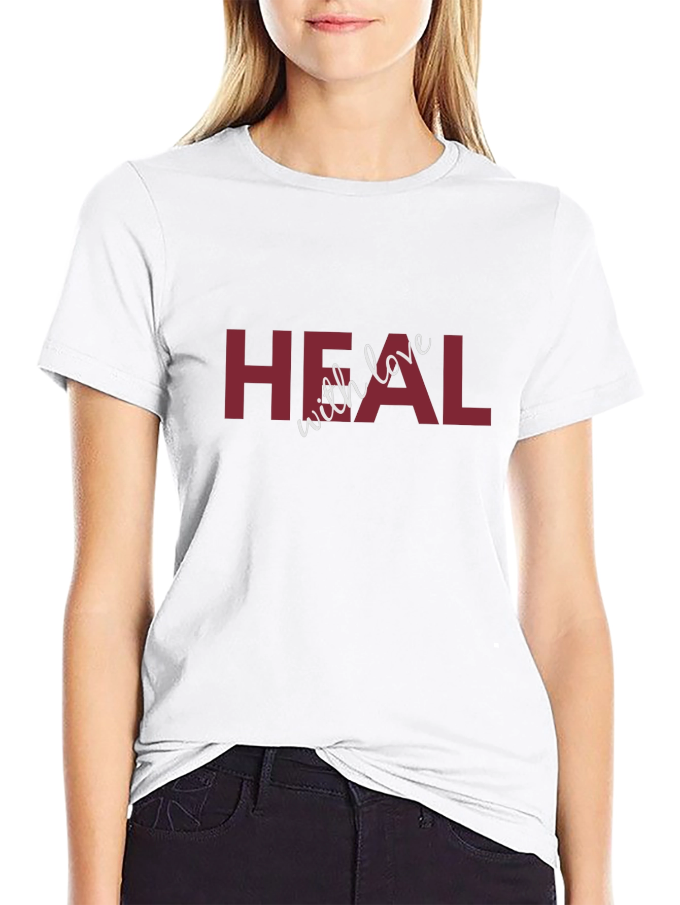 Heal with Love Graphic Black T-Shirt