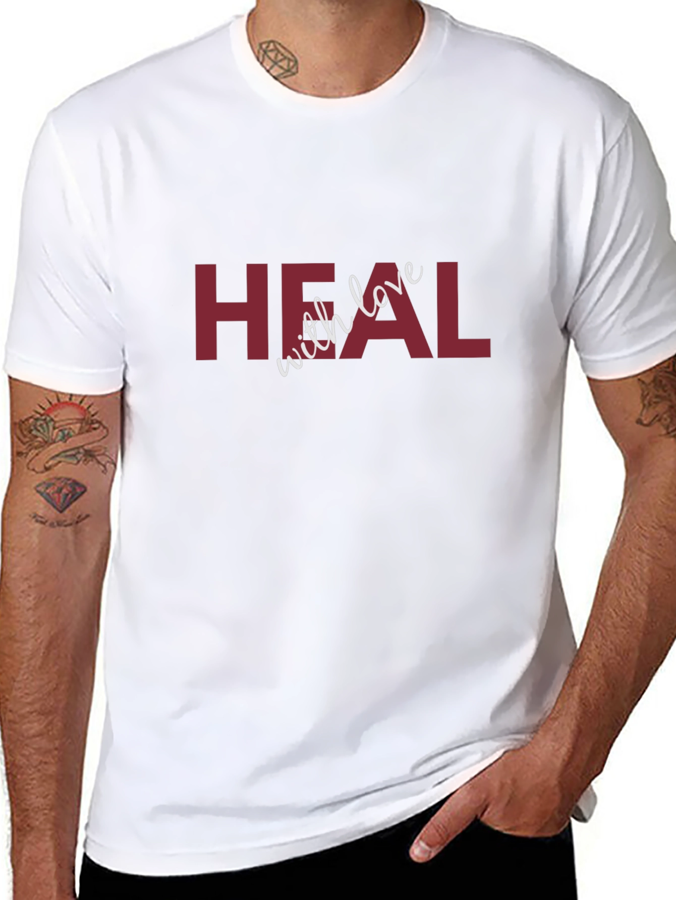 Heal with Love Graphic Black T-Shirt