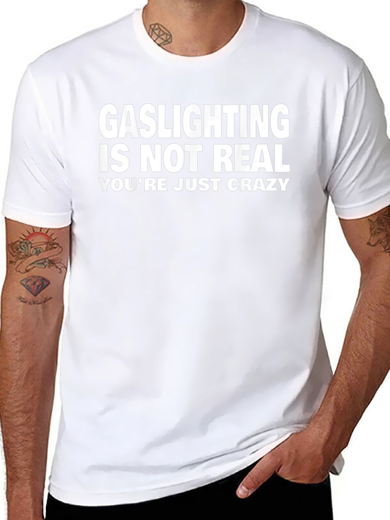 Gaslighting Is Not Real Funny Graphic Tee