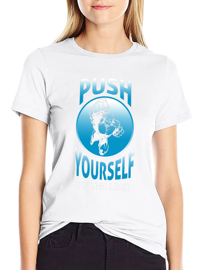 Push Yourself Graphic T-Shirt - Black Crew Neck Tee