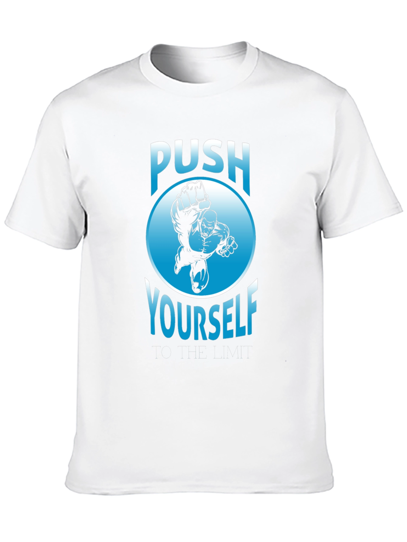 Push Yourself Graphic T-Shirt - Black Crew Neck Tee