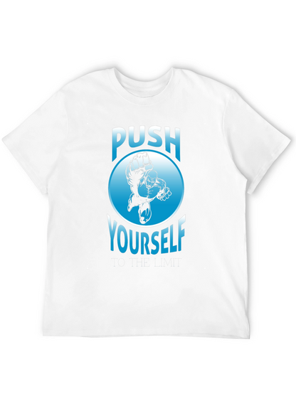 Push Yourself Graphic T-Shirt - Black Crew Neck Tee