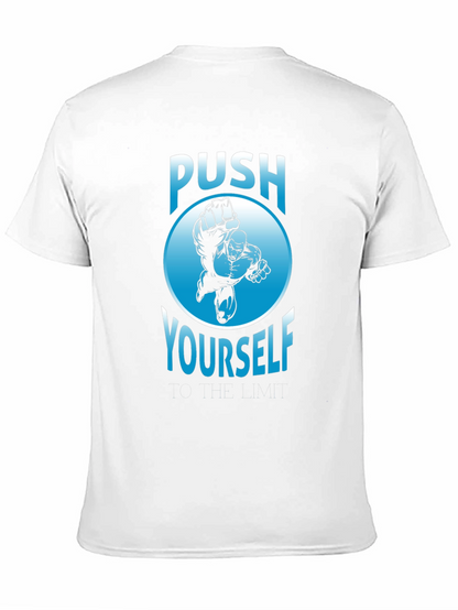 Push Yourself Graphic T-Shirt - Black Crew Neck Tee