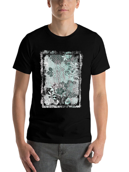 Distressed Floral Graphic Black T-Shirt