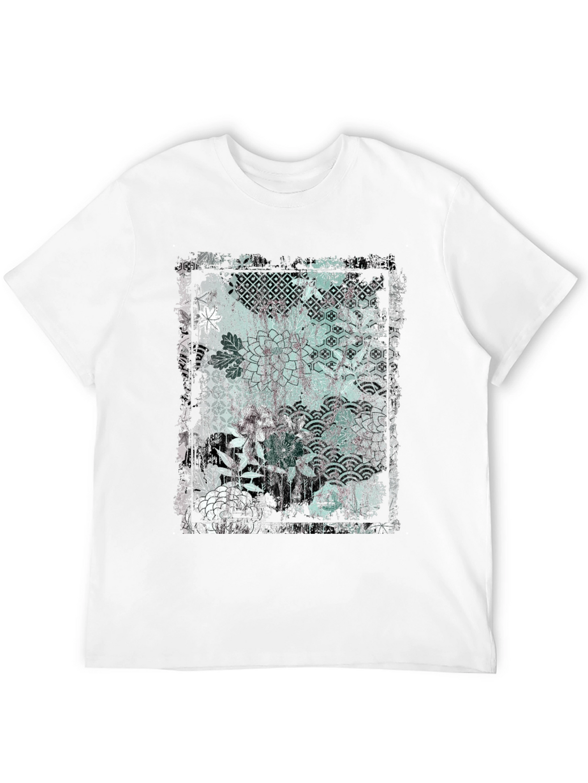 Distressed Floral Graphic Black T-Shirt