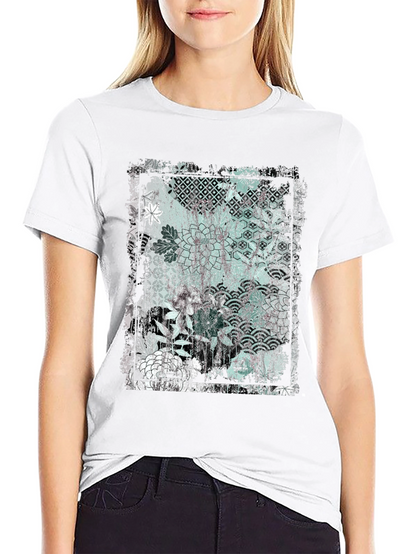 Distressed Floral Graphic Black T-Shirt