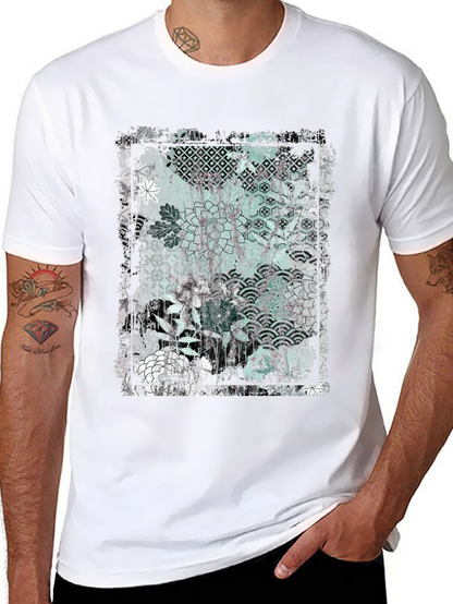 Distressed Floral Graphic Black T-Shirt