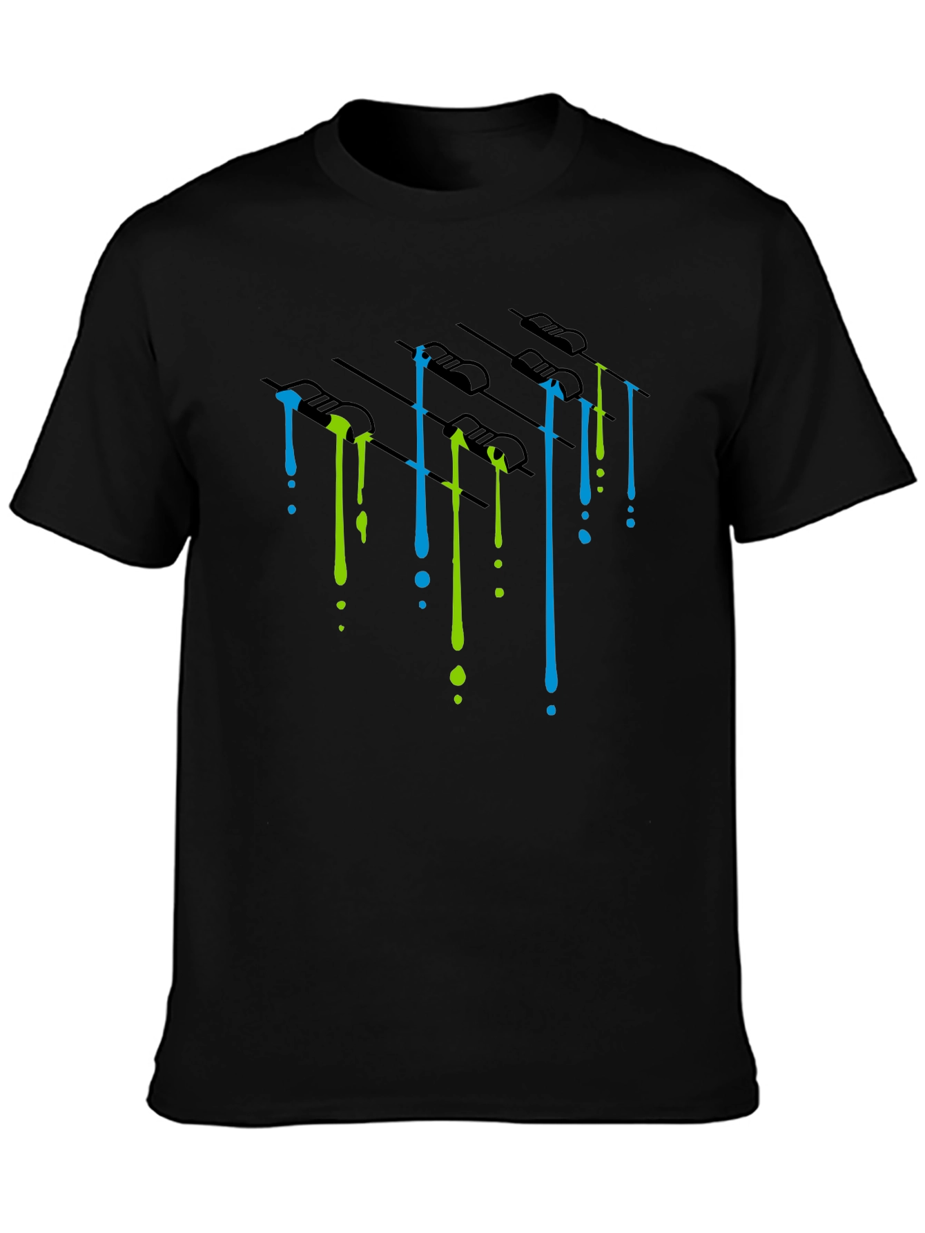 Dripping Paint Mixer Graphic Tee - Black