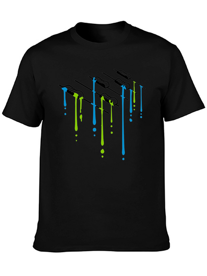 Dripping Paint Mixer Graphic Tee - Black