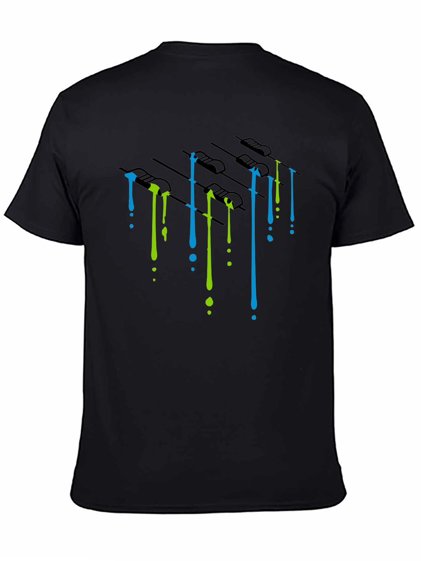 Dripping Paint Mixer Graphic Tee - Black