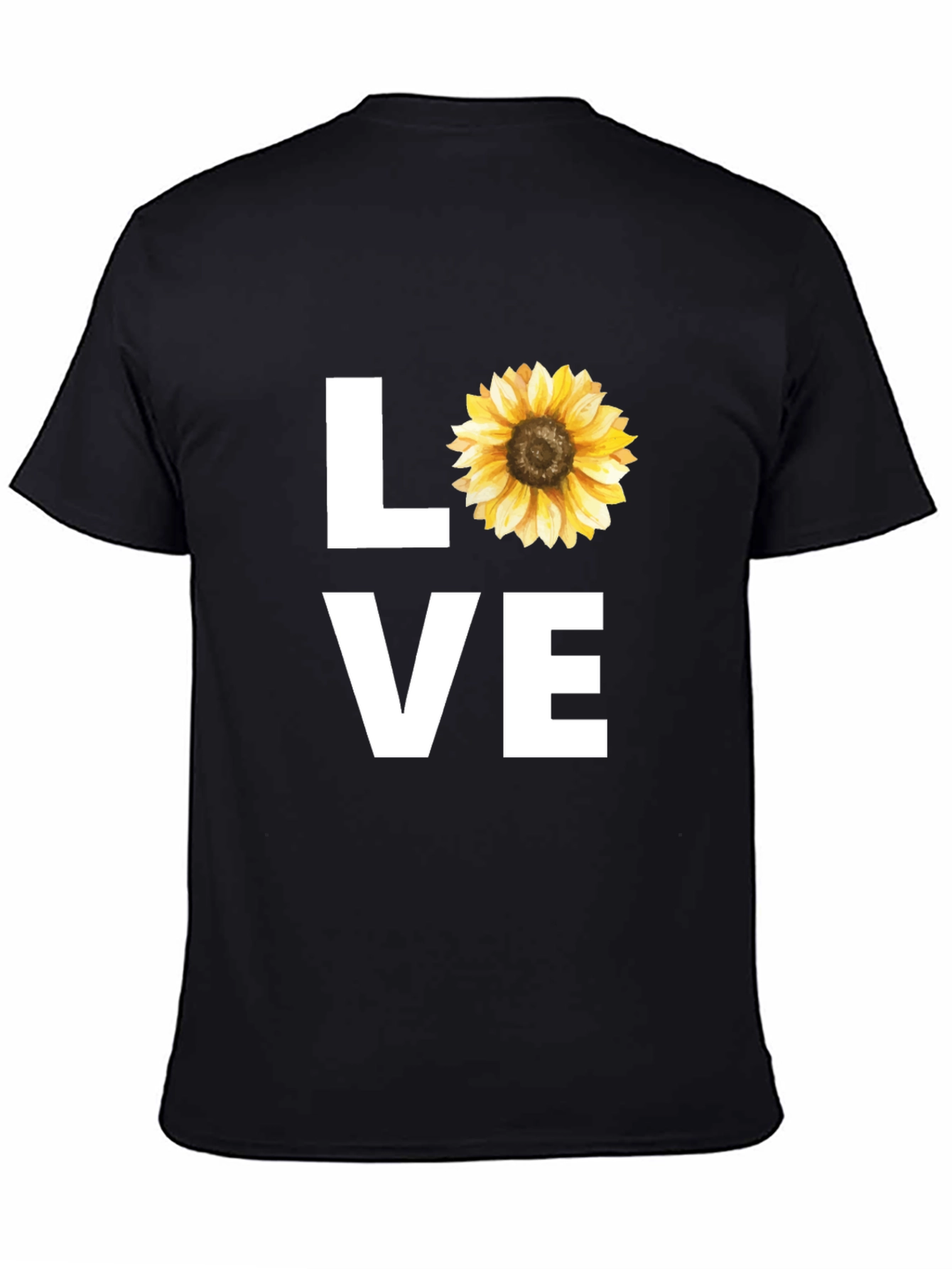 Sunflower LOVE Graphic Tee - Stylish Black T-Shirt