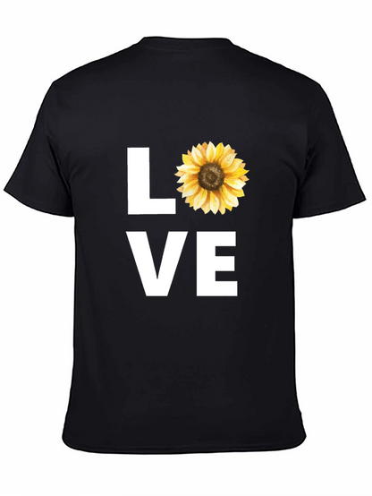 Sunflower LOVE Graphic Tee - Stylish Black T-Shirt