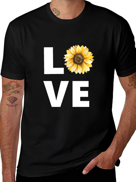 Sunflower LOVE Graphic Tee - Stylish Black T-Shirt